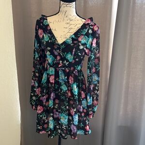 Express Floral Black Dress